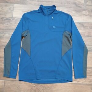 Vintage ACG Nike Pullover Mens Medium Blue Half Zip Dri-FIT Hiking Hike Outdoors
